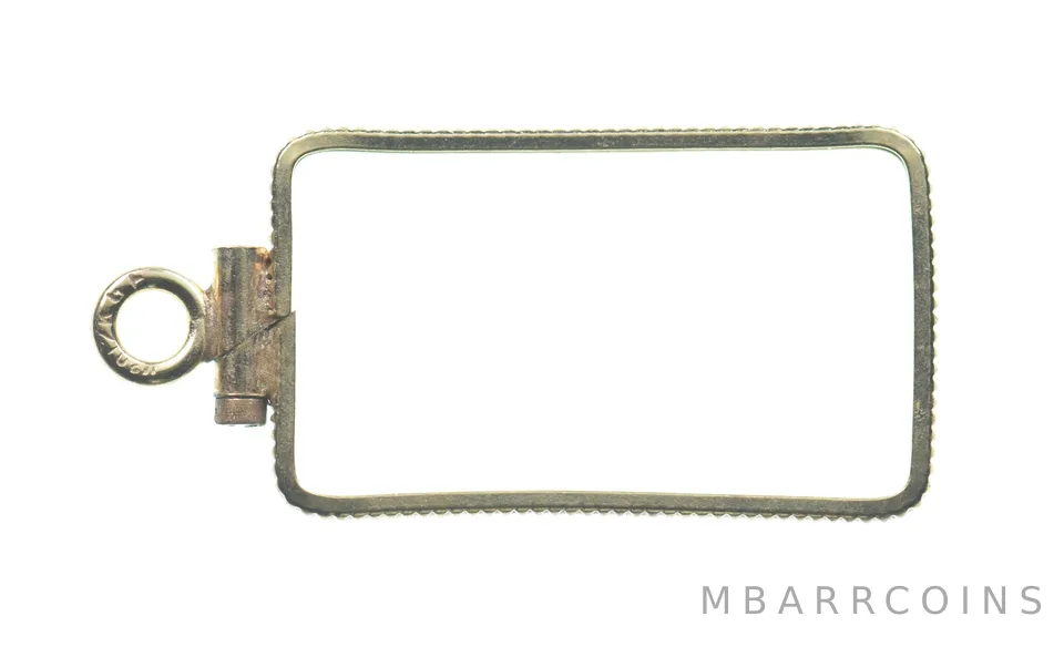 12K Gold Filled 23 MM Gold Bar Bezel Pendant Frame Edge *2117