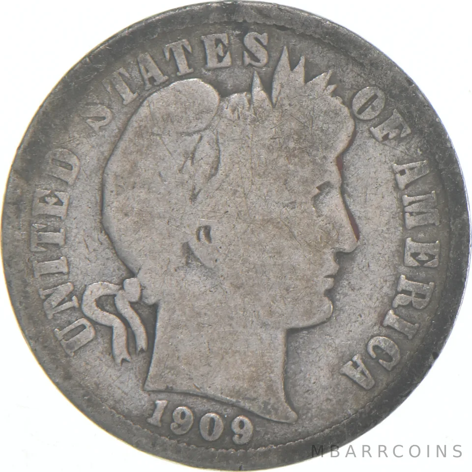 1909-O Barber Dime 90% Silver Average Circ