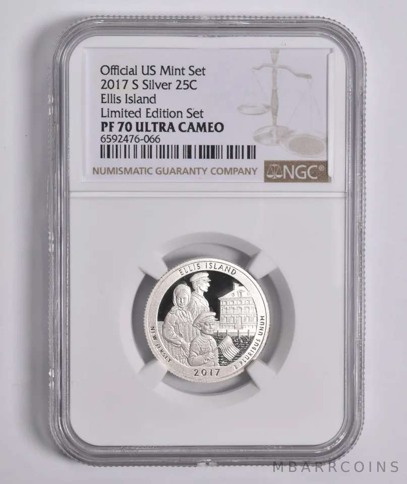 2017-S Silver Ellis Island Quarter Limited Edition PF70 UCAM NGC