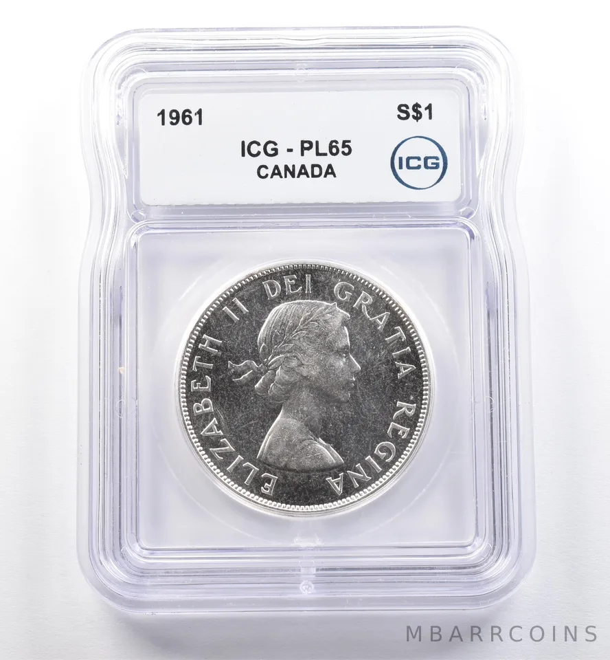 1961 Canada 1 Dollar Silver PL65 ICG a0263