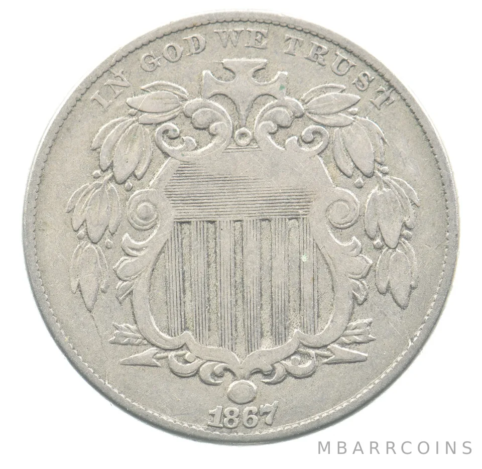 1867 Shield Nickel *1922