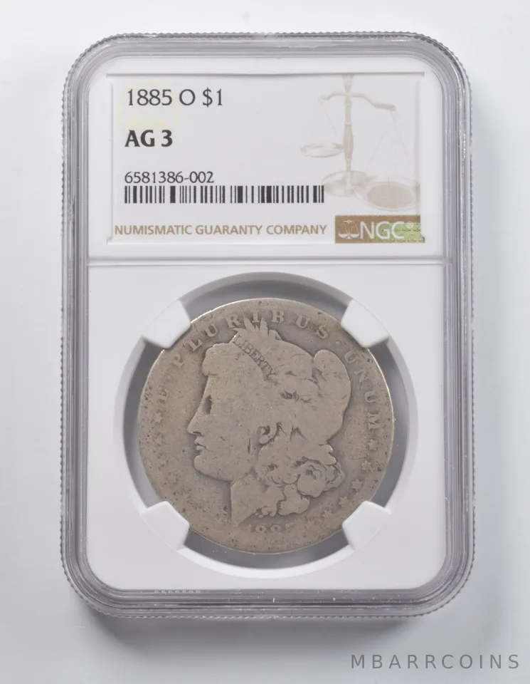 AG3 1885-O Morgan Silver Dollar NGC Lowball Low Ball Pocket Piece a7003