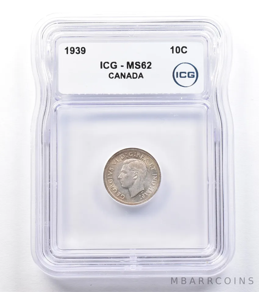1939 Canada 10 Cents MS62 ICG *1826