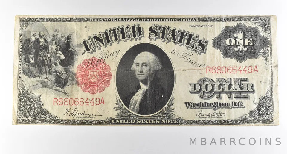 1917 $1 Legal Tender Large Note Red Seal *2878