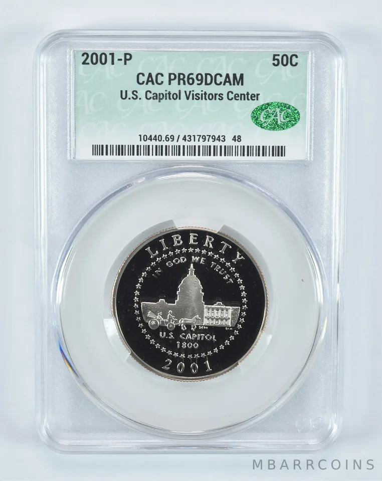 2001-P Capitol Visitor Center Commemorative Half Dollar PR69 DCAM CAC CACg