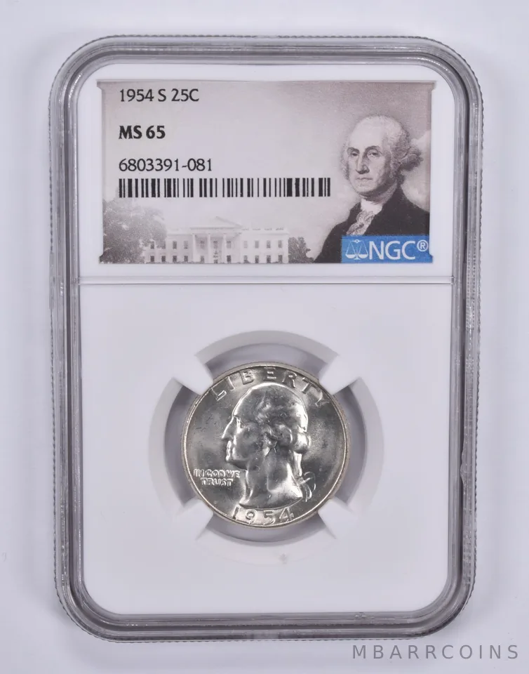 1954-S Washington Quarter MS65 NGC Special Label