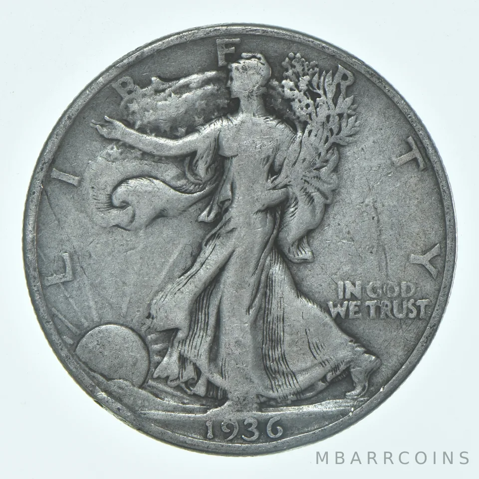 1936-D Walking Liberty Half Dollar CIRC VG+ 90% Silver