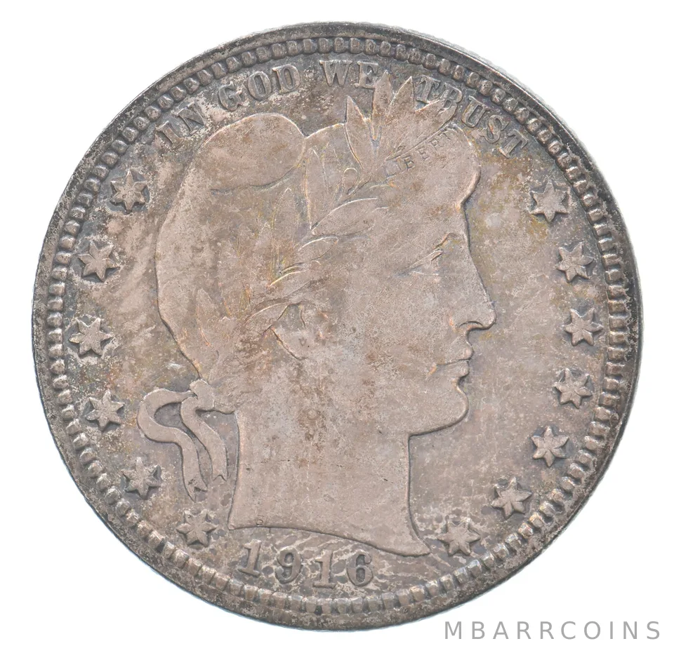 1916-D Barber Quarter Beautiful Tone *8798