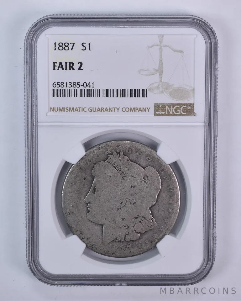 1887 Morgan Silver Dollar Fair 2 NGC Lowball