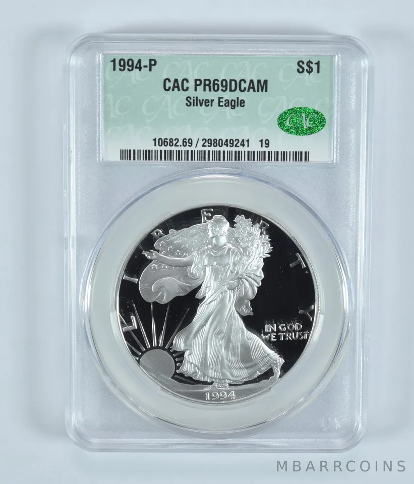 1994-P American Silver Eagle PR69 DCAM CAC CACg