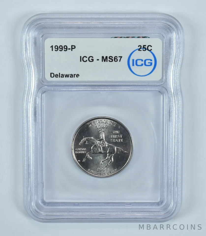 1999-P Washington State Quarter Delaware MS67 ICG