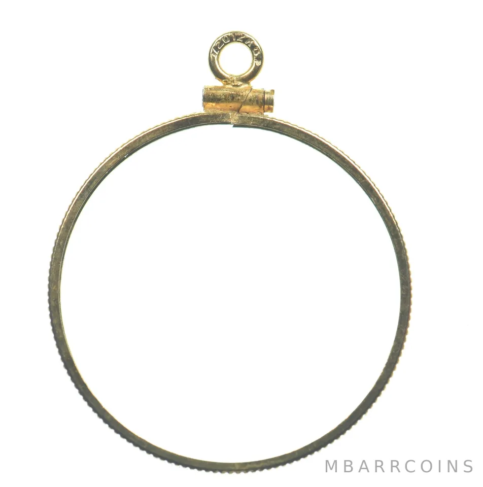 12k 1.2g Gold Filled 26mm 1/2 Krugerrand Coin Bezel Pendant Frame Edge *9111