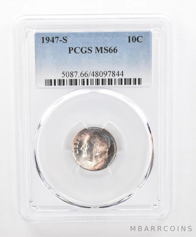 1947-S Roosevelt Dime MS66 PCGS Beautiful Tone *2756