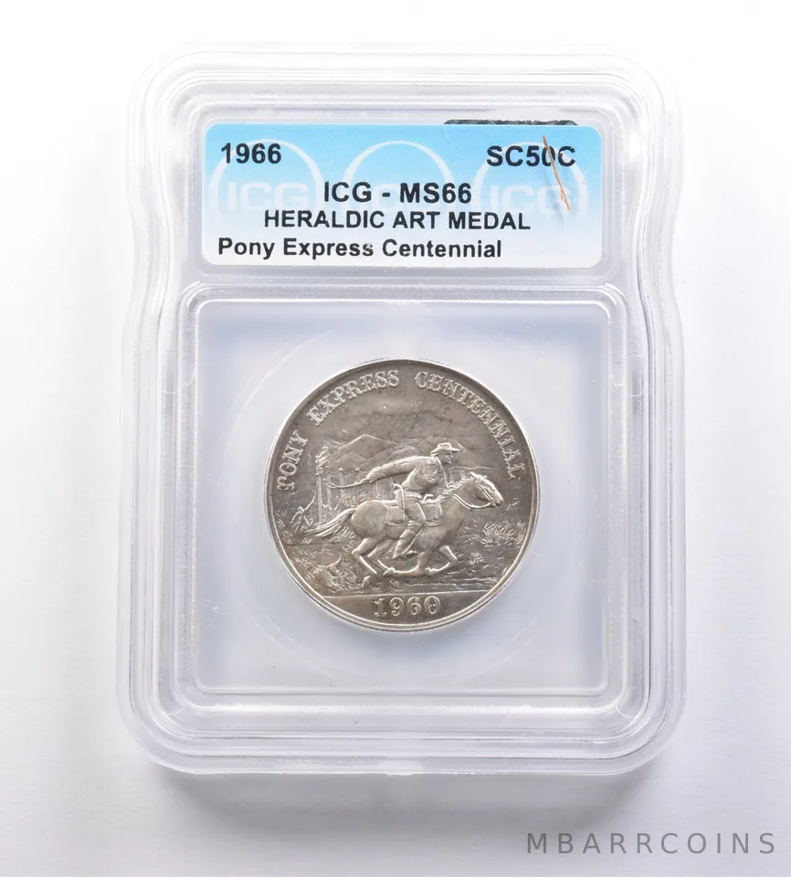 1966 So-Called Half Dollar Pony Express Centennial MS66 ICG *7219