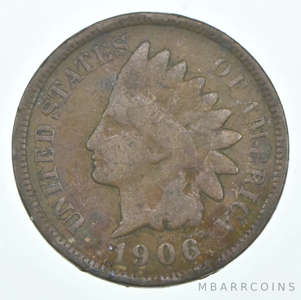 1906 Indian Head Cent AC Average Circ