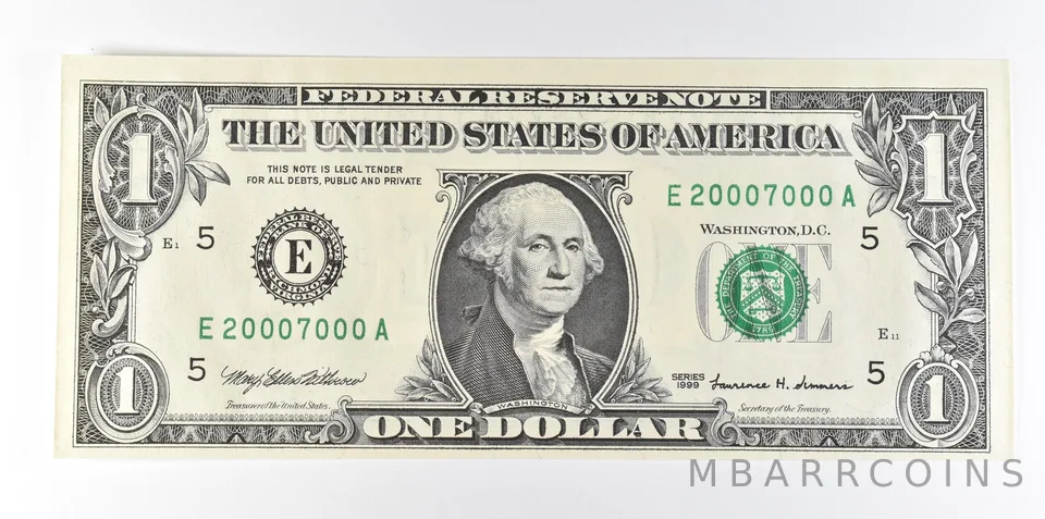 1999 $1 Richmond VA FRN BEP Millennium Note 2 Digit Serial *8076
