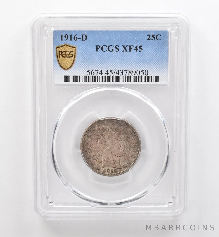 1916-D Barber Quarter XF45 PCGS Beautiful Tone *9138