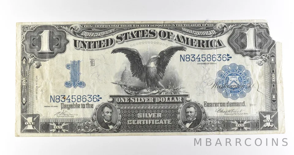 1899 $1 Silver Certificate Black Eagle Blue Seal Large Note Fr#228 *4631
