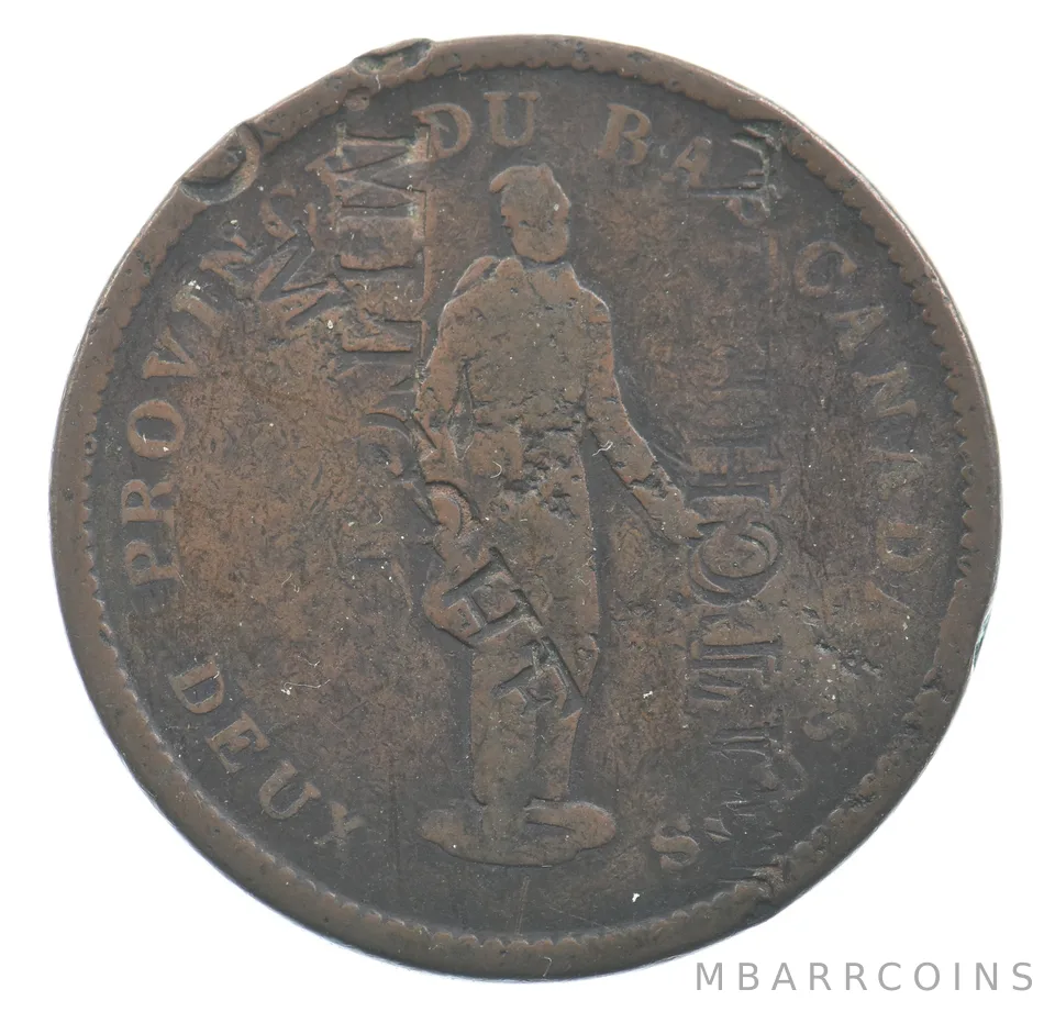 1837 Canada 1 Penny Token Chopmarked *4074