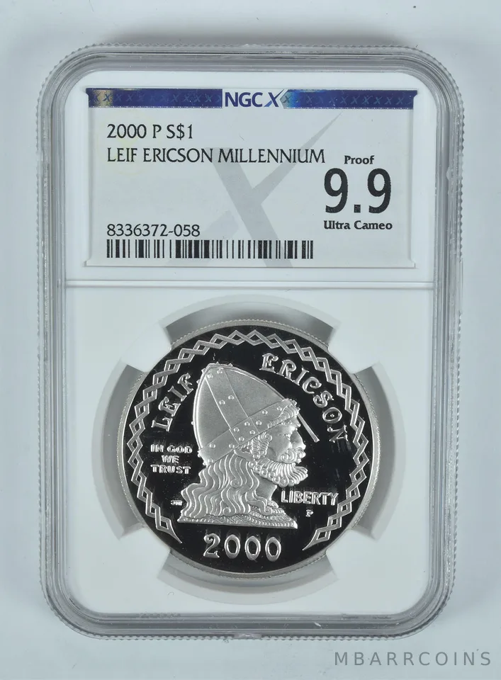 2000-P Leif Ericson Commemorative Silver Dollar Proof 9.9 UCAM NGC X NGCX