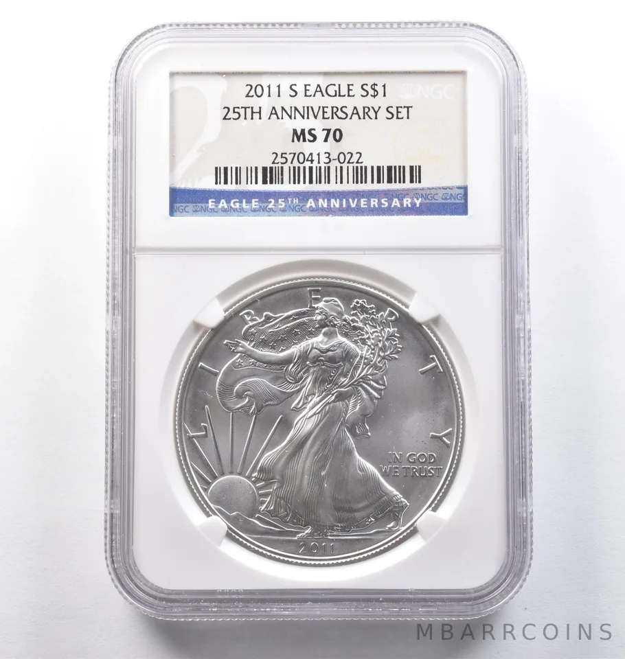 2011-S American Silver Eagle 25th Anniversary Set MS70 NGC *3879