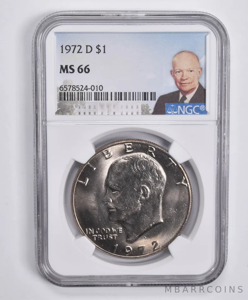 1972-D Eisenhower $1 MS66 NGC Special Lbl
