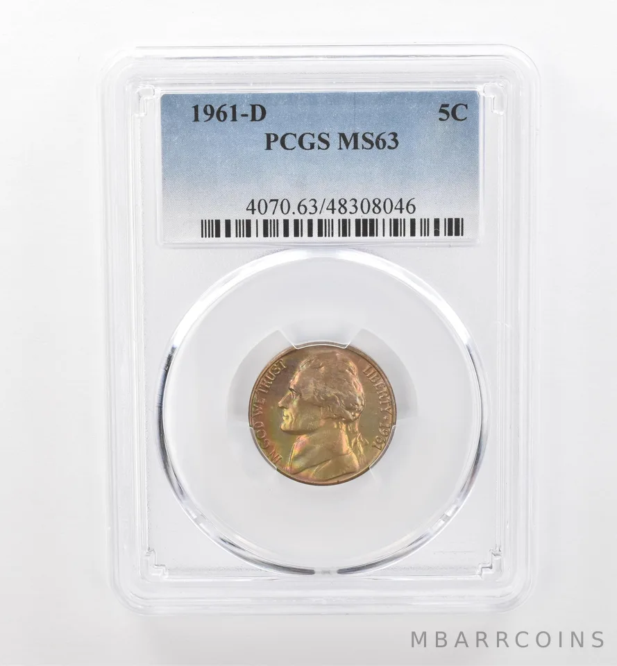 1961-D Jefferson Nickel MS63 PCGS Beautiful Tone *1796