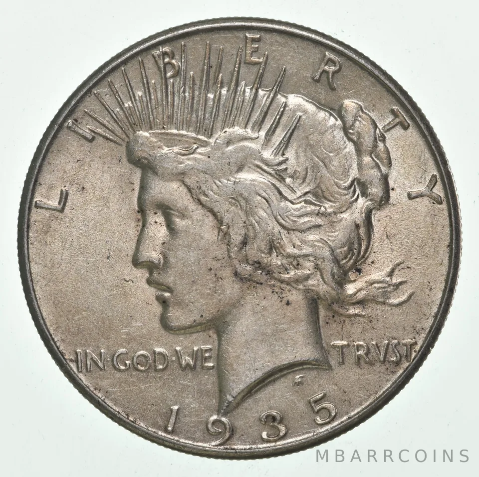 (1) AU 1935 (P) Peace Silver Dollar 90% - Almost Unc - Philadelphia Mint
