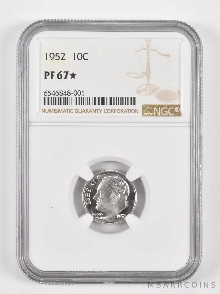 PF67* 1952 Roosevelt Dime NGC a1282