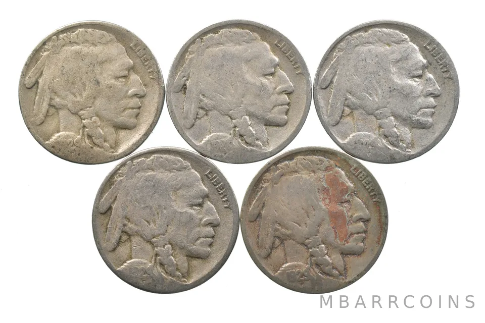 BETTER Lot 1929-S 1928-D 1929-S 1929-S 1929-D Buffalo Nickel Collection *125