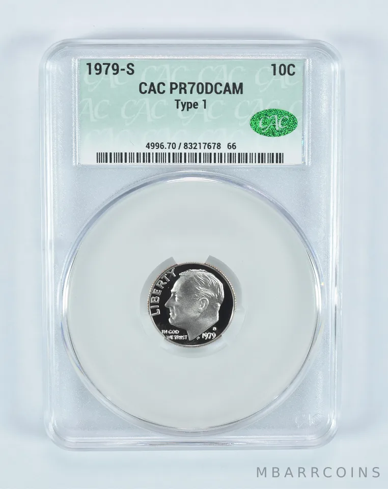1979-S Roosevelt Dime Type 1 PR70 DCAM CAC CACg