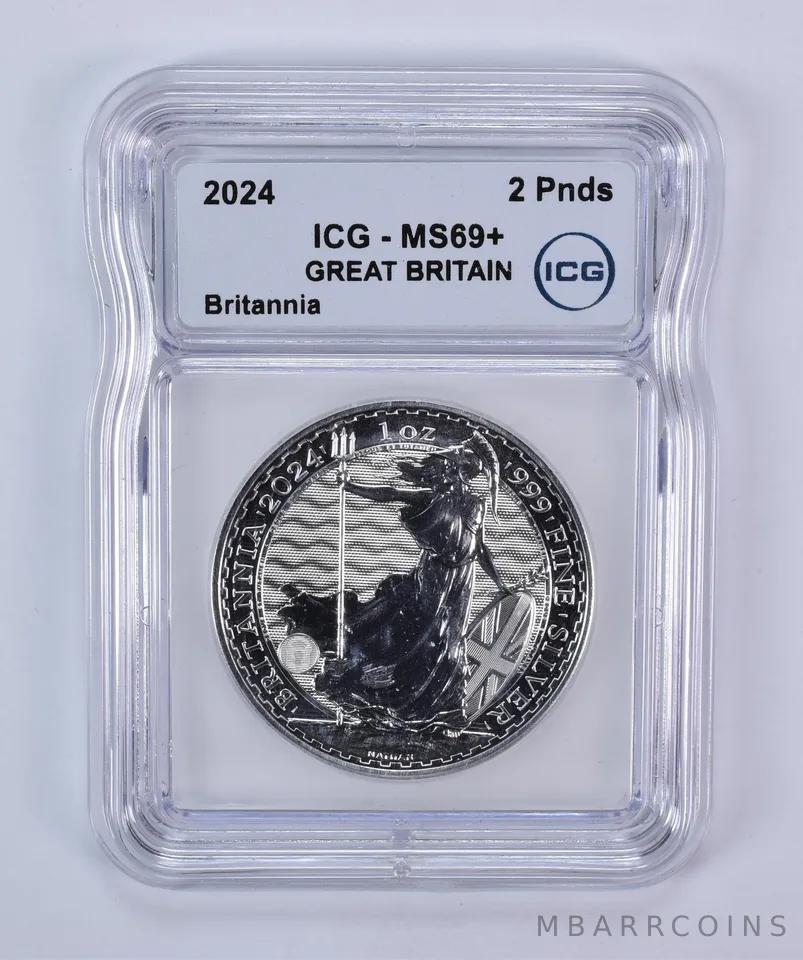 2024 Great Britain 2 Pounds Silver Britannia MS69+ ICG