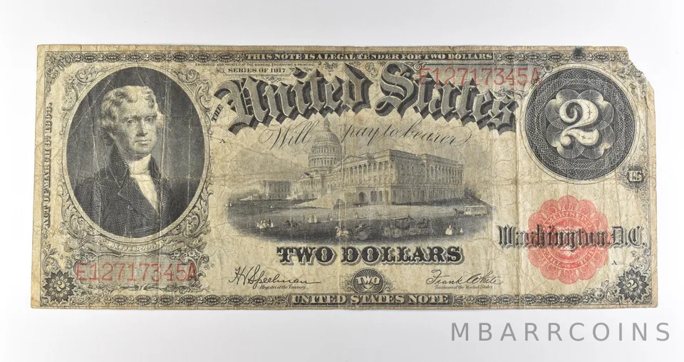1917 $2 Legal Tender Red Seal Large Note Fr#60 *4694