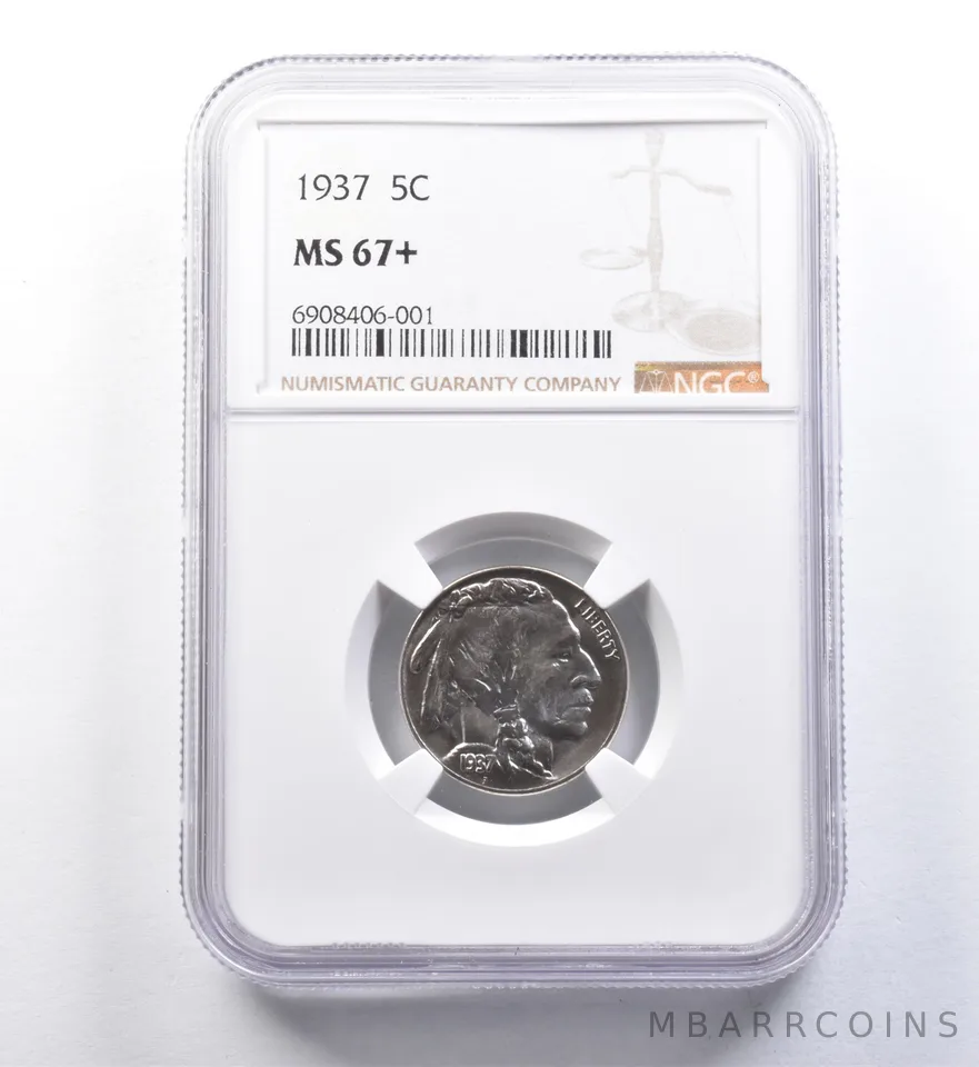 1937 Indian Head Buffalo Nickel MS67+ NGC a6006