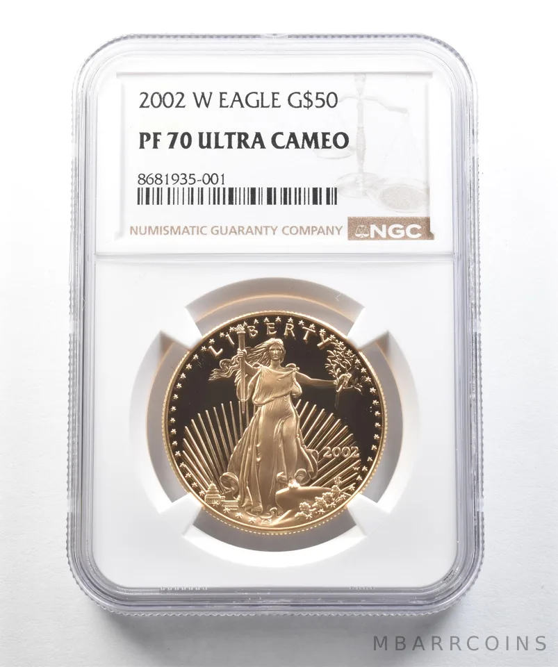 2002-W $50 American Gold Eagle 1 Oz Gold PF70 UCAM NGC