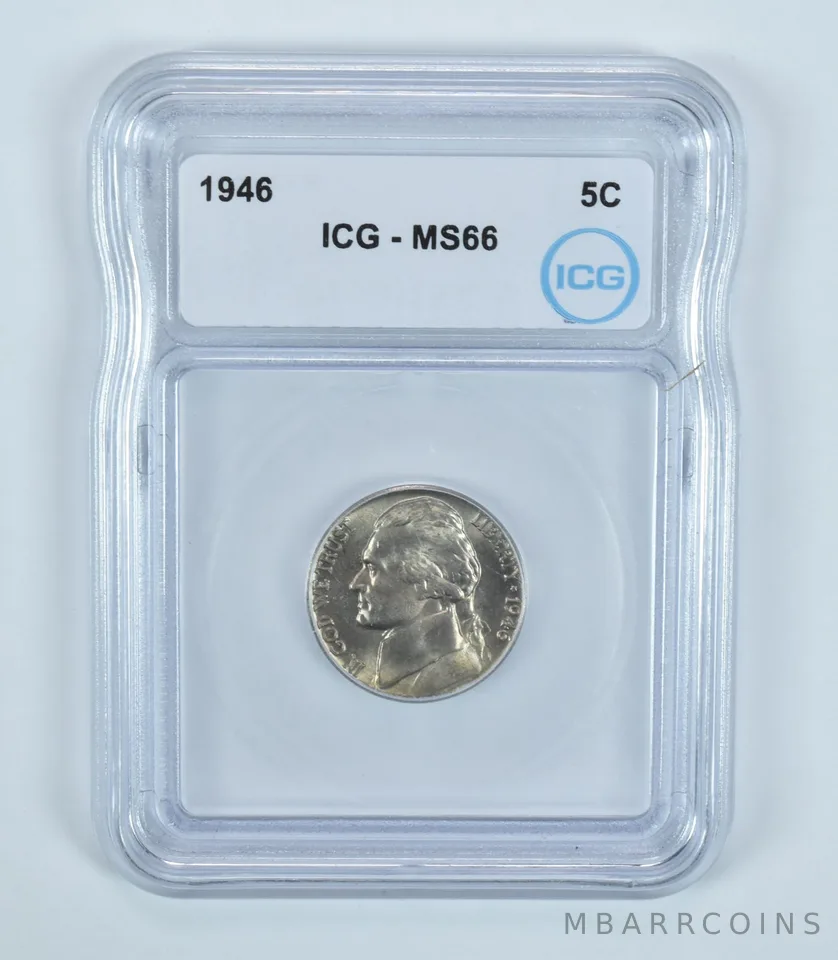 1946 Jefferson Nickel MS66 ICG