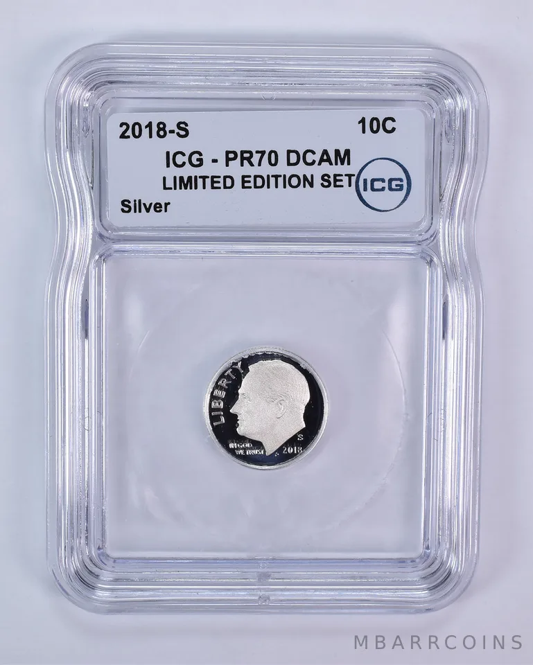 2018-S Roosevelt Dime Silver Limited Edition Set PR70 DCAM ICG