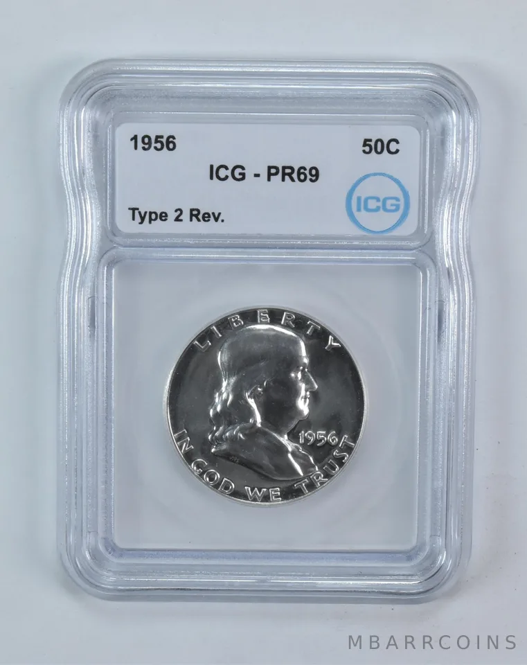 1956 Franklin Half Dollar Type 2 Reverse PR69 ICG