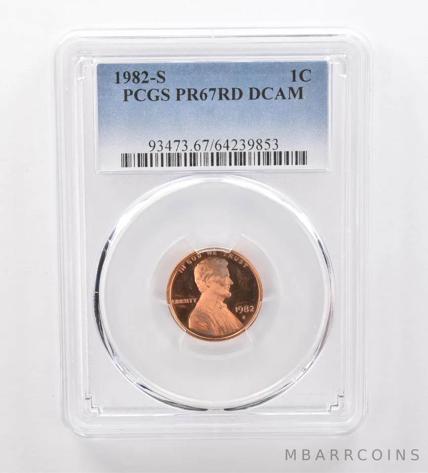 1982-S Lincoln Memorial Cent PR67 RD DCAM PCGS Beautiful Tone *2090