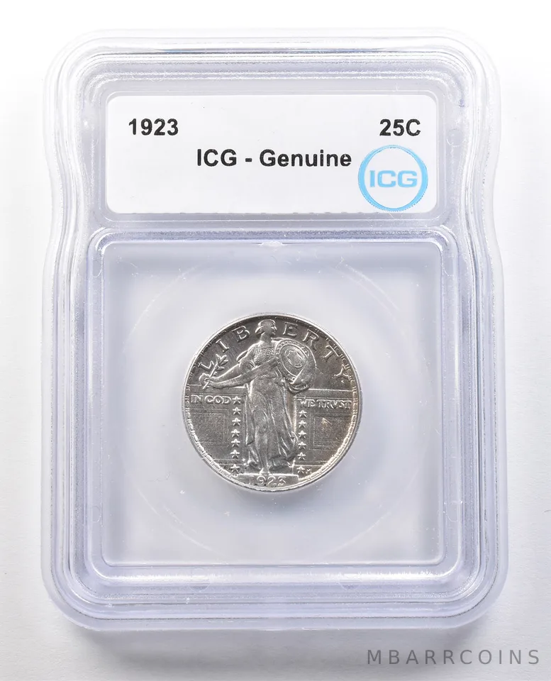 1923 Standing Liberty Quarter Genuine ICG a1219