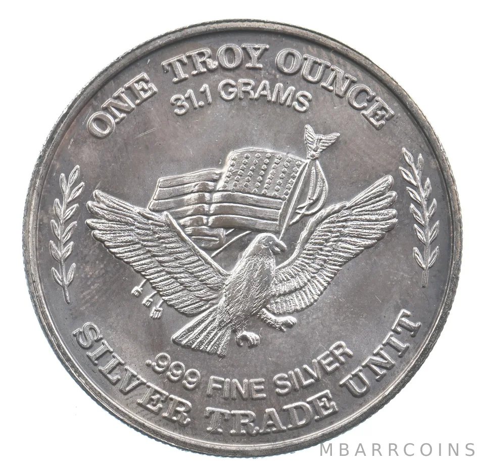 VINTAGE Art Bar/Round 1981 US Strategic Stockpile 1 Oz. Silver 1 Troy Ounce *208