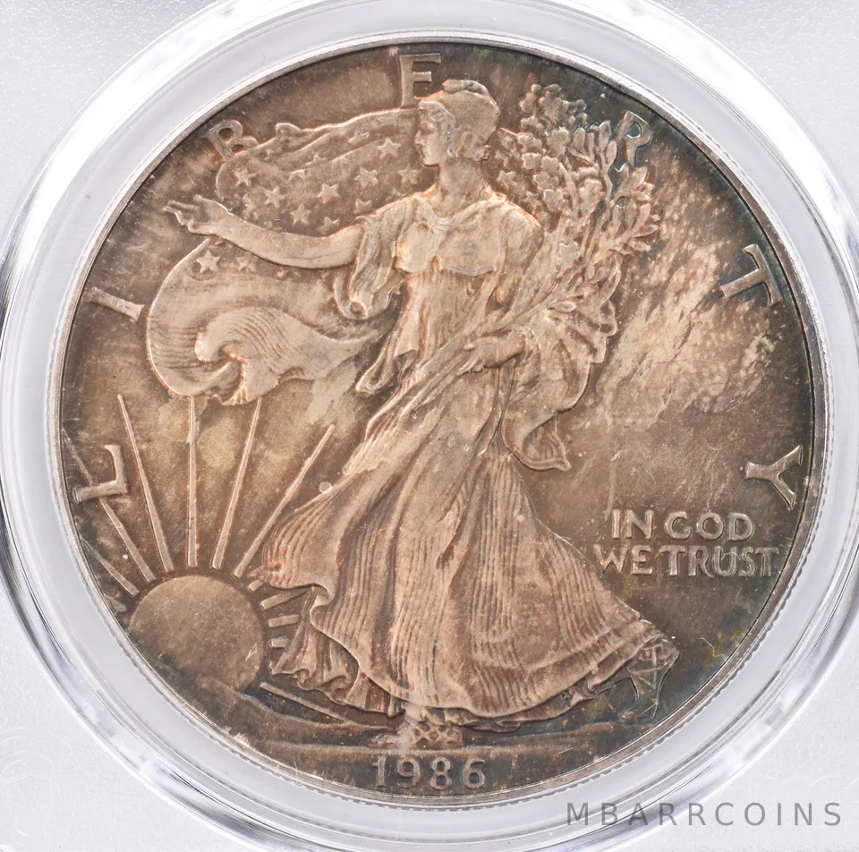1986 American Silver Eagle MS66 PCGS Beautiful Tone *1428
