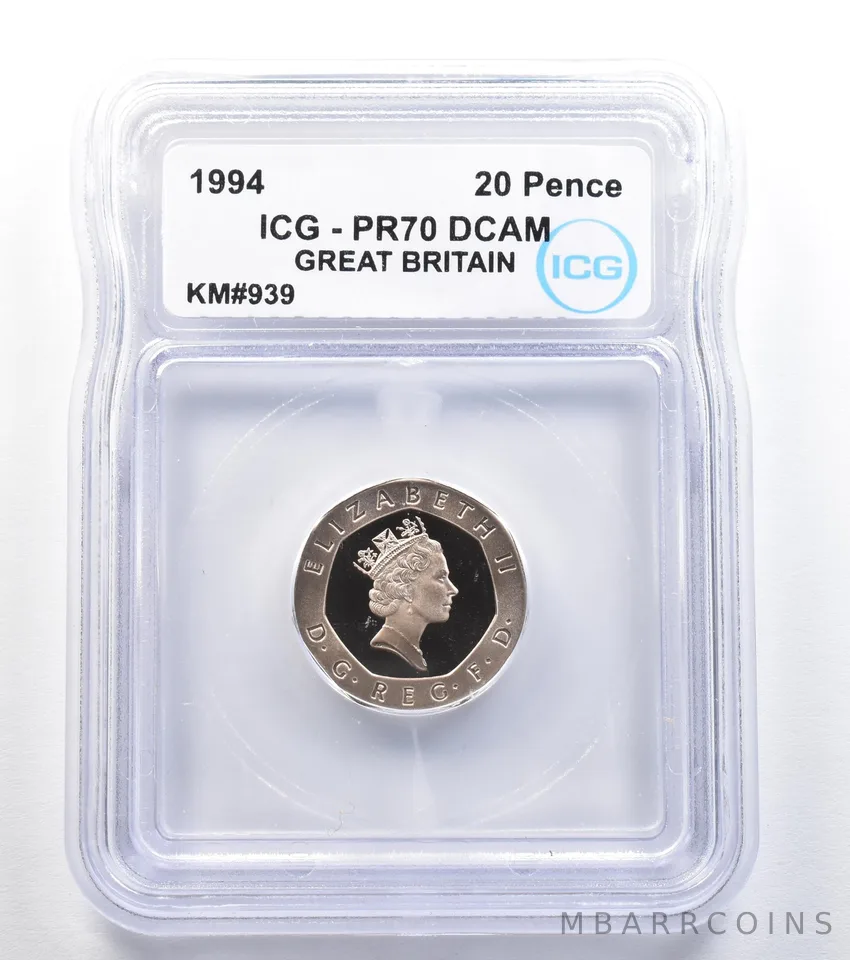1994 Great Britain 20 Pence KM#939 PR70 DCAM ICG *7884
