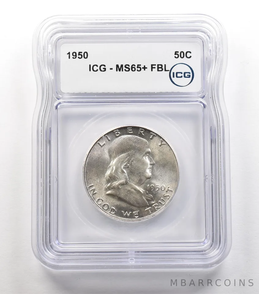 1950 Franklin Half Dollar MS65+ FBL ICG *6705
