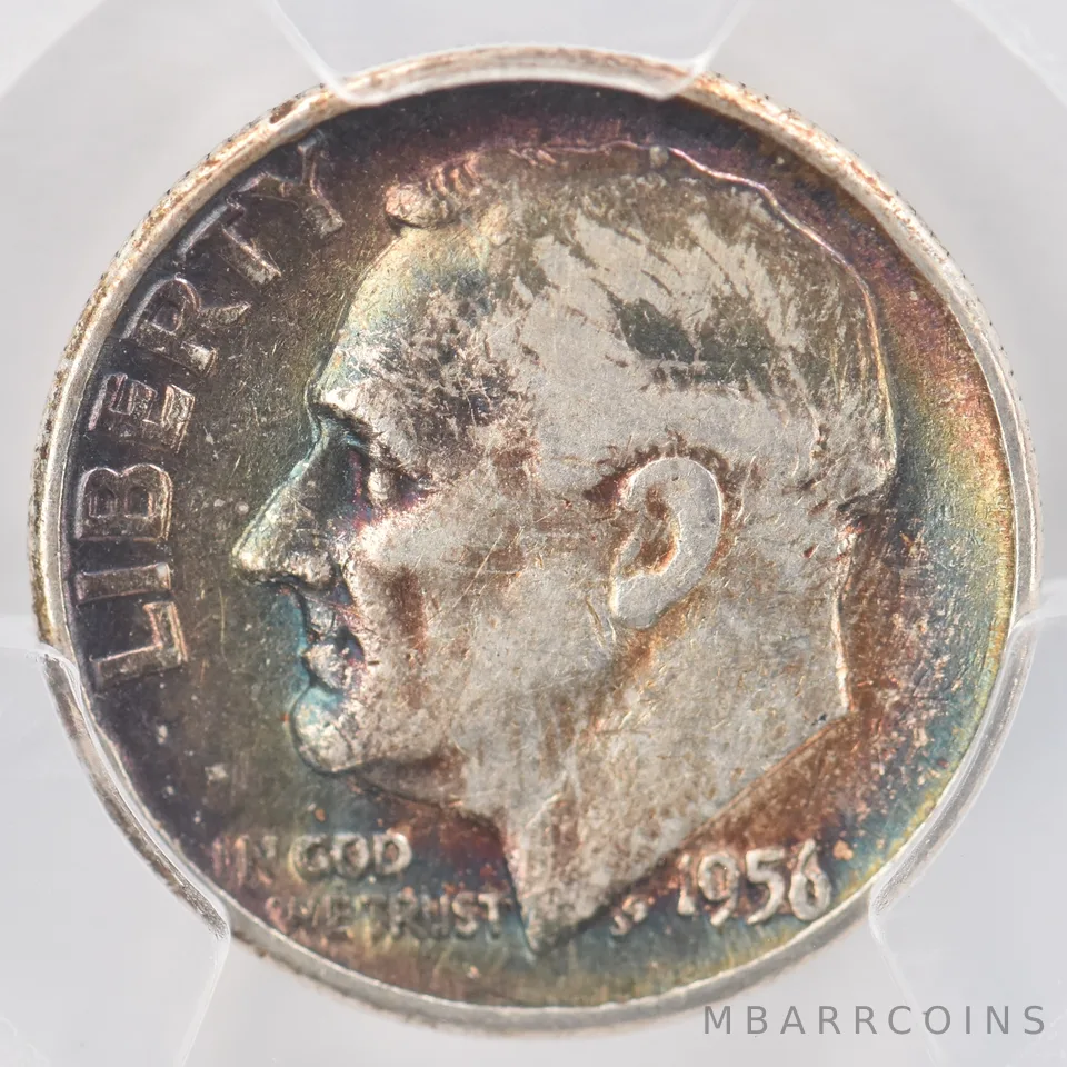 1956 Roosevelt Dime VF25 PCGS Beautiful Tone *0793