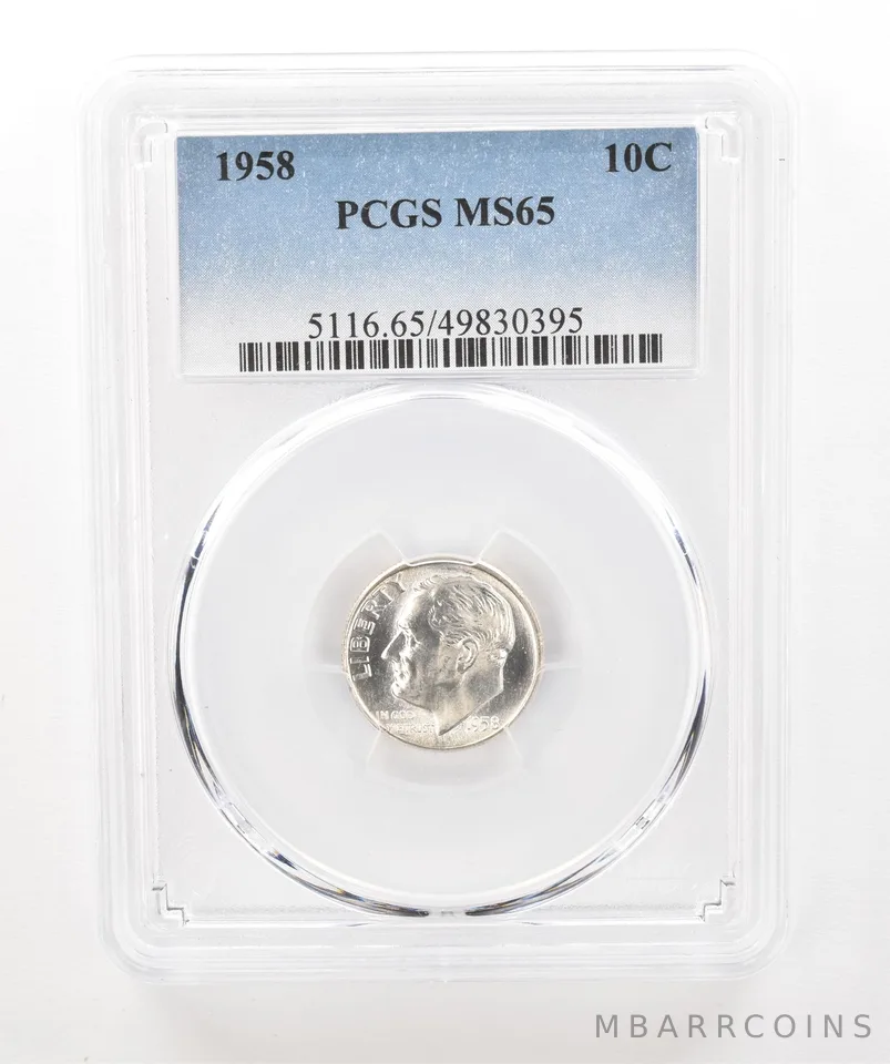 1958 Roosevelt Dime MS65 PCGS Beautiful Tone Reverse a5230