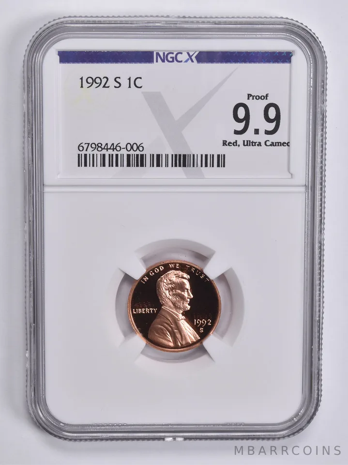 1992-S Lincoln Memorial Cent 1c Proof 9.9 RD UCAM NGC X NGCX