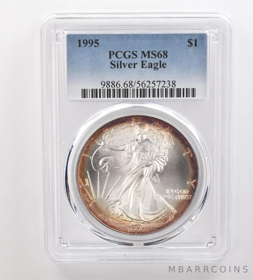 1995 American Silver Eagle MS68 PCGS Beautiful Tone *3242