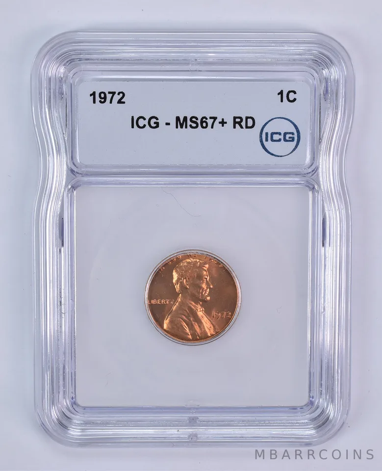 1972 Lincoln Memorial Cent MS67+ RD ICG