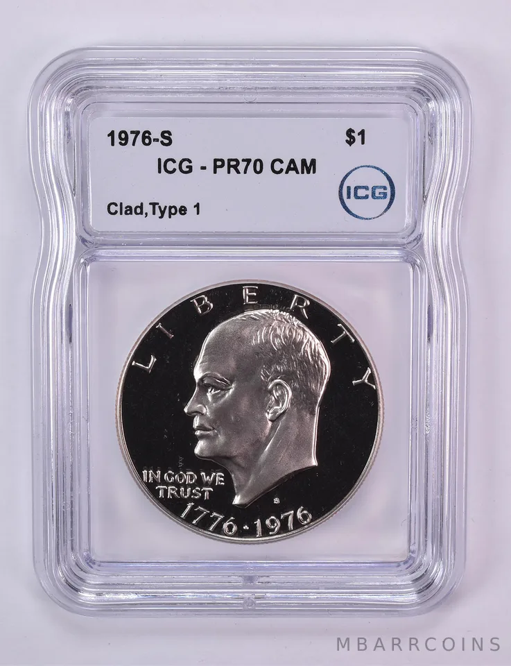 1976-S Eisenhower $1 Clad Type 1 PR70 CAM ICG